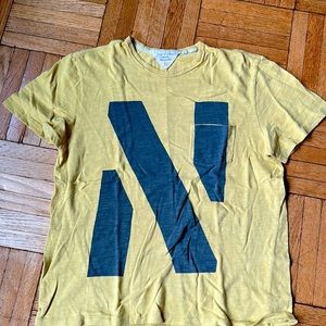 Rag&Bone Tshirts yellow with grey, gently worn size L